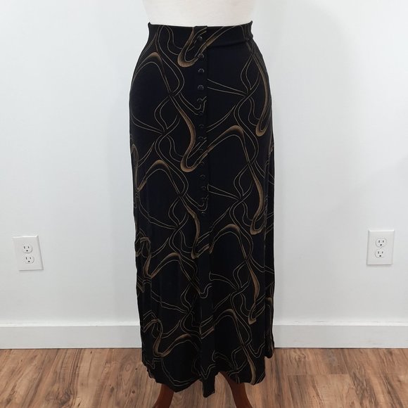 Vtg 90s slinky maxi button skirt - Susan Lawrence brand - Picture 8 of 8